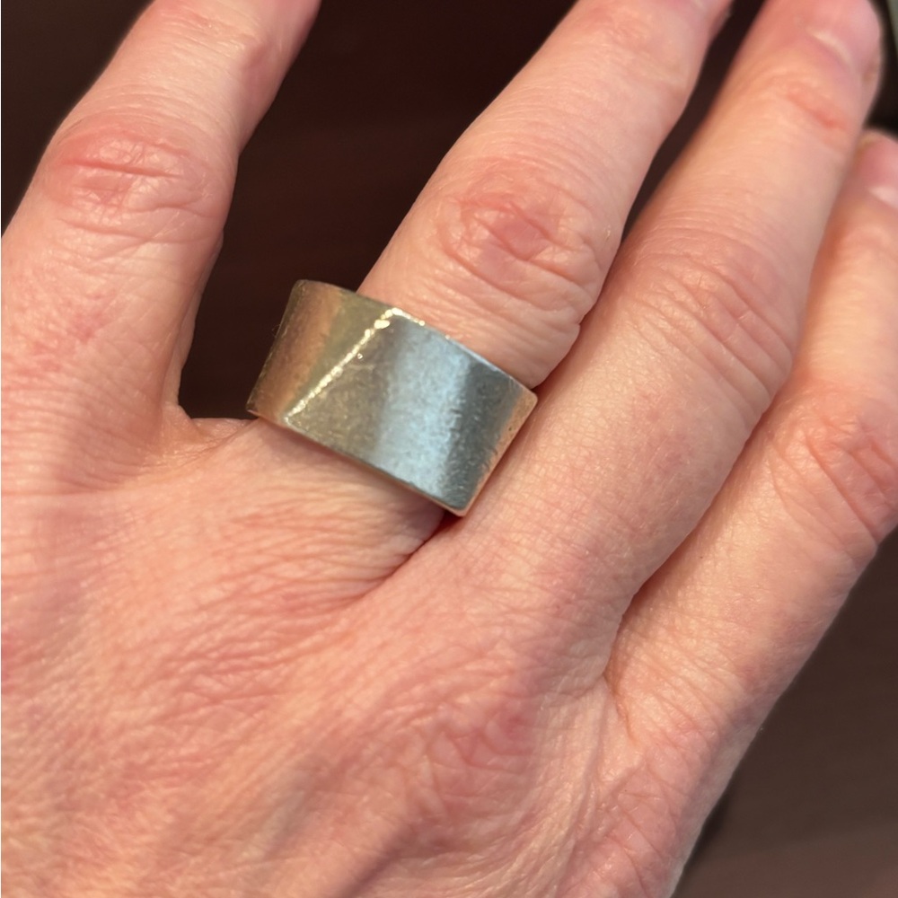 Tiffany & Co. Frank Gehry Sterling Silver Wide Torque Band Ring - Size 5.75-6